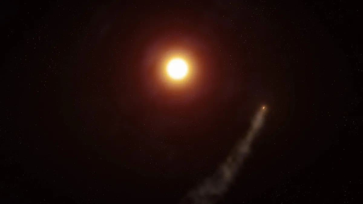 massivnyy hvost pohozhiy na kometu protyazhennostyu bolee 500 000 kilometrov