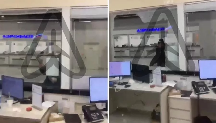 В Шереметьеве пассажир опоздал на два часа на свой рейс и со злости разбил стойкой окно авиакомпании