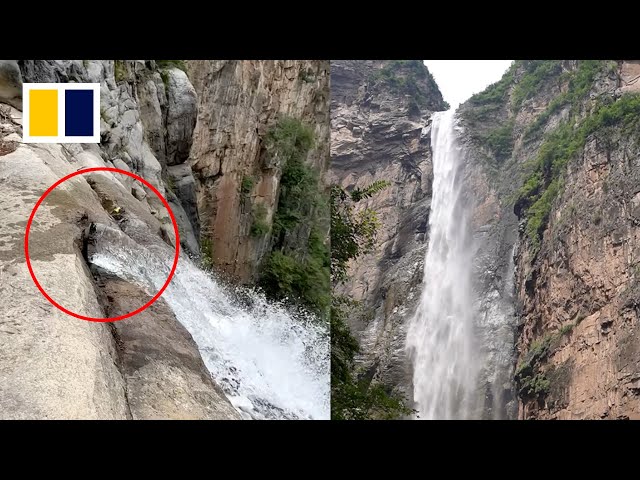 1718028567 878 Туристы обнаружили трубу питающую один из живописнейших водопадов Китая