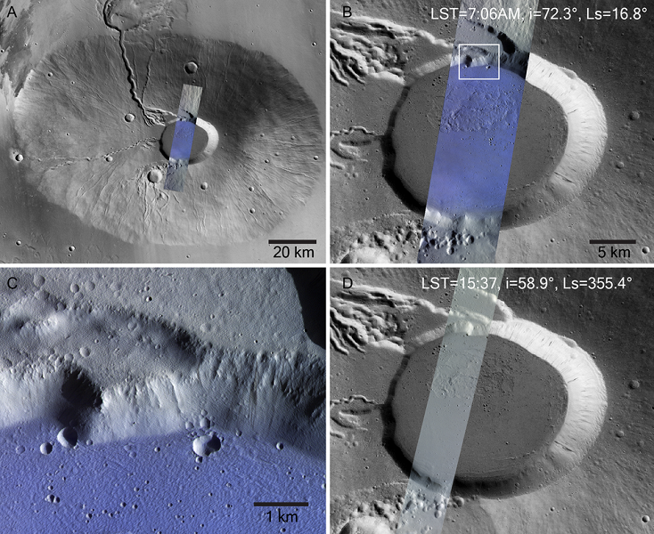 Водяной иней обнаружен на экваторе Марса