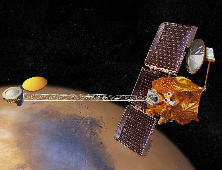Старейший орбитальный аппарат NASA Mars Odyssey запечатлел огромный вулкан на Марсе и приблизился важному рекорду