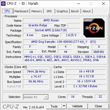 Новейшие флагманские Ryzen 9 9950X и Ryzen 9 9900X — короли разгона. 16-ядерный Ryzen 9 9950X удалось разогнать до 7,45 ГГц